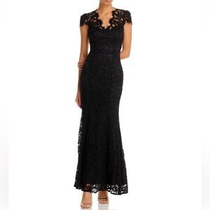 Eliza J Elegant Black Lace Maxi Dress